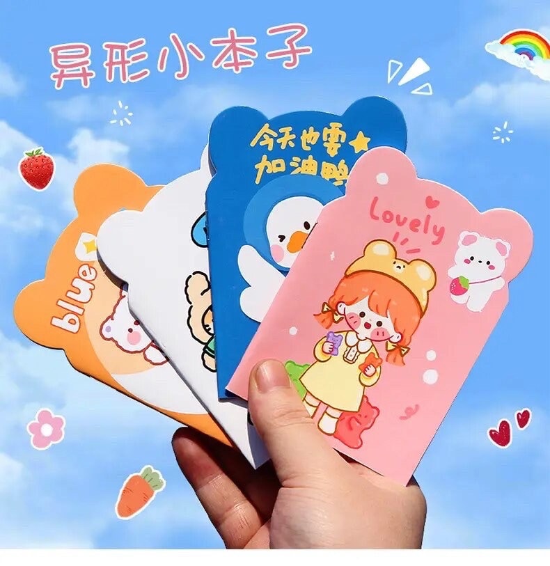 4Pcs Kawaii Notebook, Kawaii Stationery, Cute Mini Notebook, School Supplies, Journal