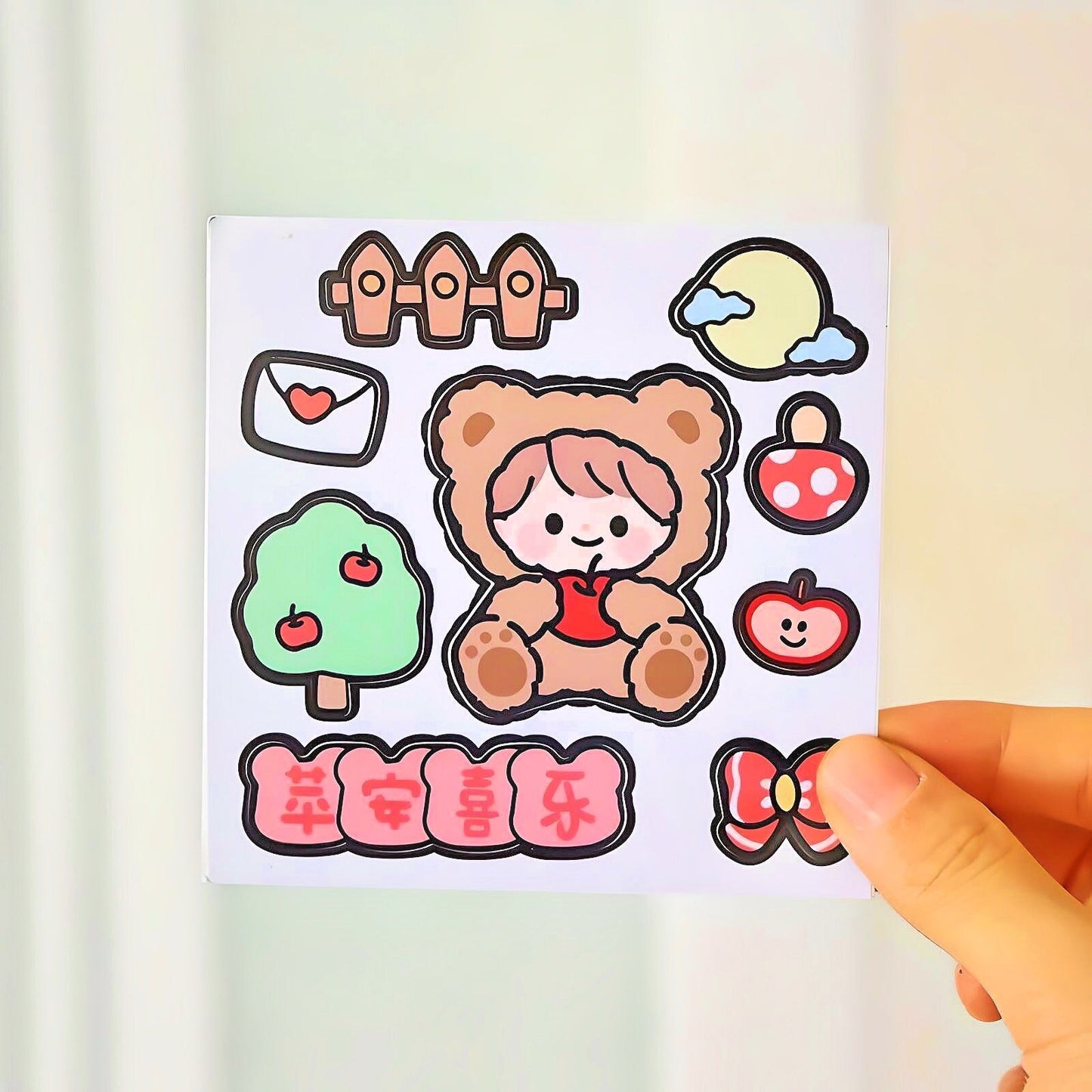 Kawaii Stickers Sheet for Bullet Journal Scrapbooking DIY Diary Planner Korean stationary Bunny Stickers Animal Stickers Highlighter
