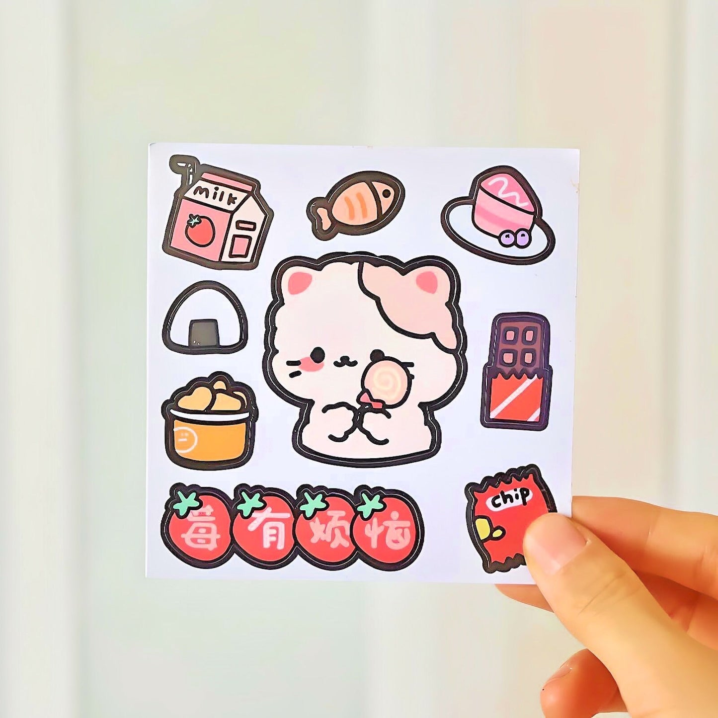 Kawaii Stickers Sheet for Bullet Journal Scrapbooking DIY Diary Planner Korean stationary Bunny Stickers Animal Stickers Highlighter