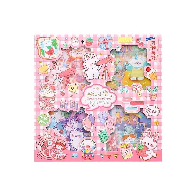 Cute Stickers Set 32 Pcs for Journal Scrapbook Stickers Decal Waterproof Stickers for Diary and Crafts