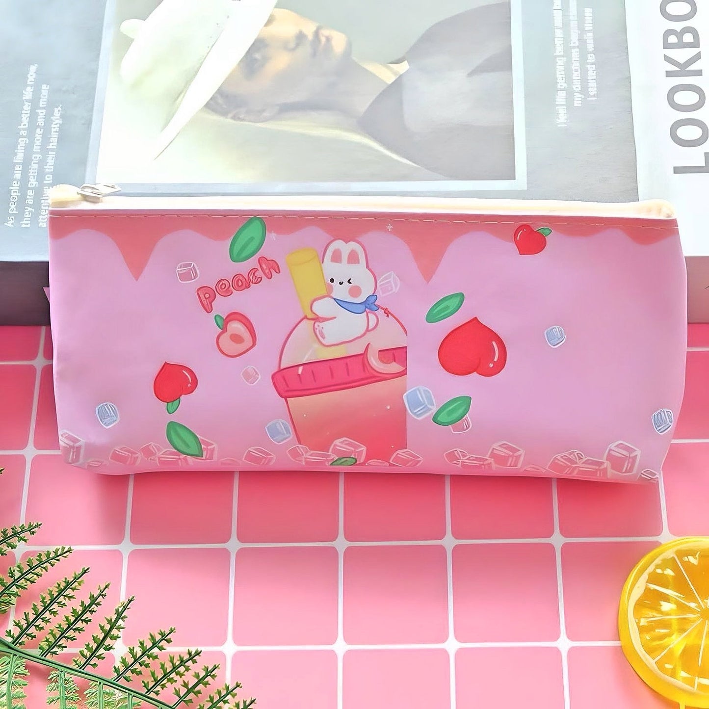 Cute Pencil Case| Kids PU Leather Pencil Case| Cute Bunny Kawaii Bear Stationery | Cute School Supplies | Gifts for Kids