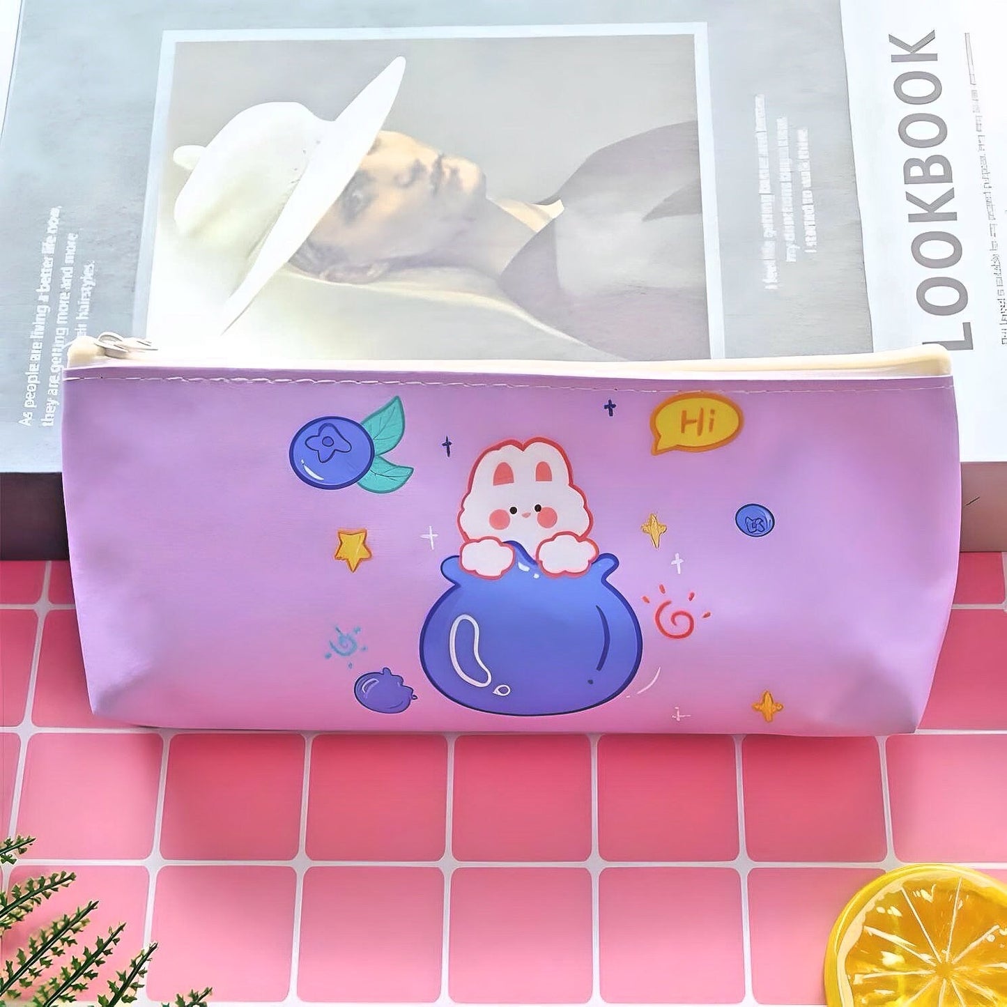Cute Pencil Case| Kids PU Leather Pencil Case| Cute Bunny Kawaii Bear Stationery | Cute School Supplies | Gifts for Kids