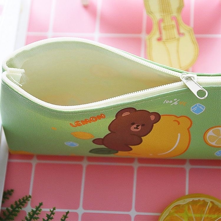 Cute Pencil Case| Kids PU Leather Pencil Case| Cute Bunny Kawaii Bear Stationery | Cute School Supplies | Gifts for Kids