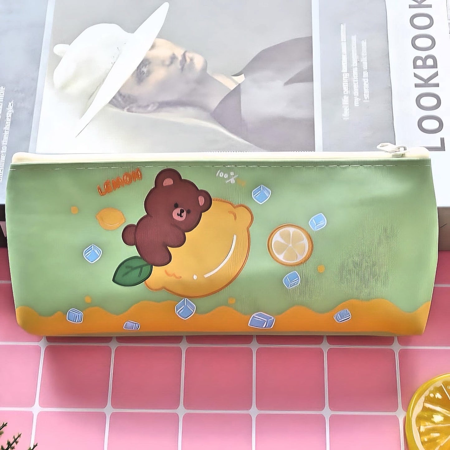 Cute Pencil Case| Kids PU Leather Pencil Case| Cute Bunny Kawaii Bear Stationery | Cute School Supplies | Gifts for Kids