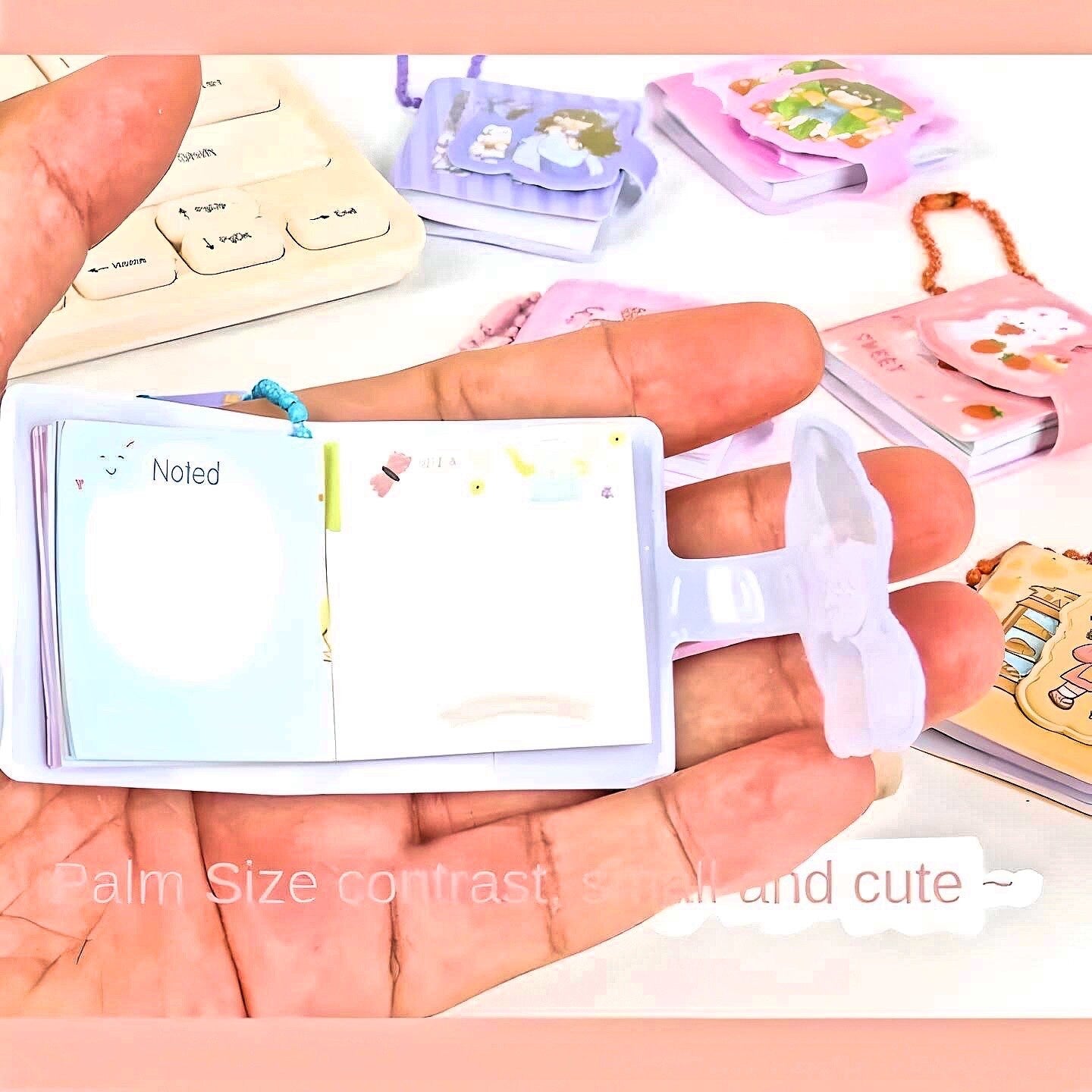 1pc Mini Notebook, Student Notebook, Portable Notebook With Keychain, Cute Notebook For Girl, Kawaii Stationary, Gift for Friends