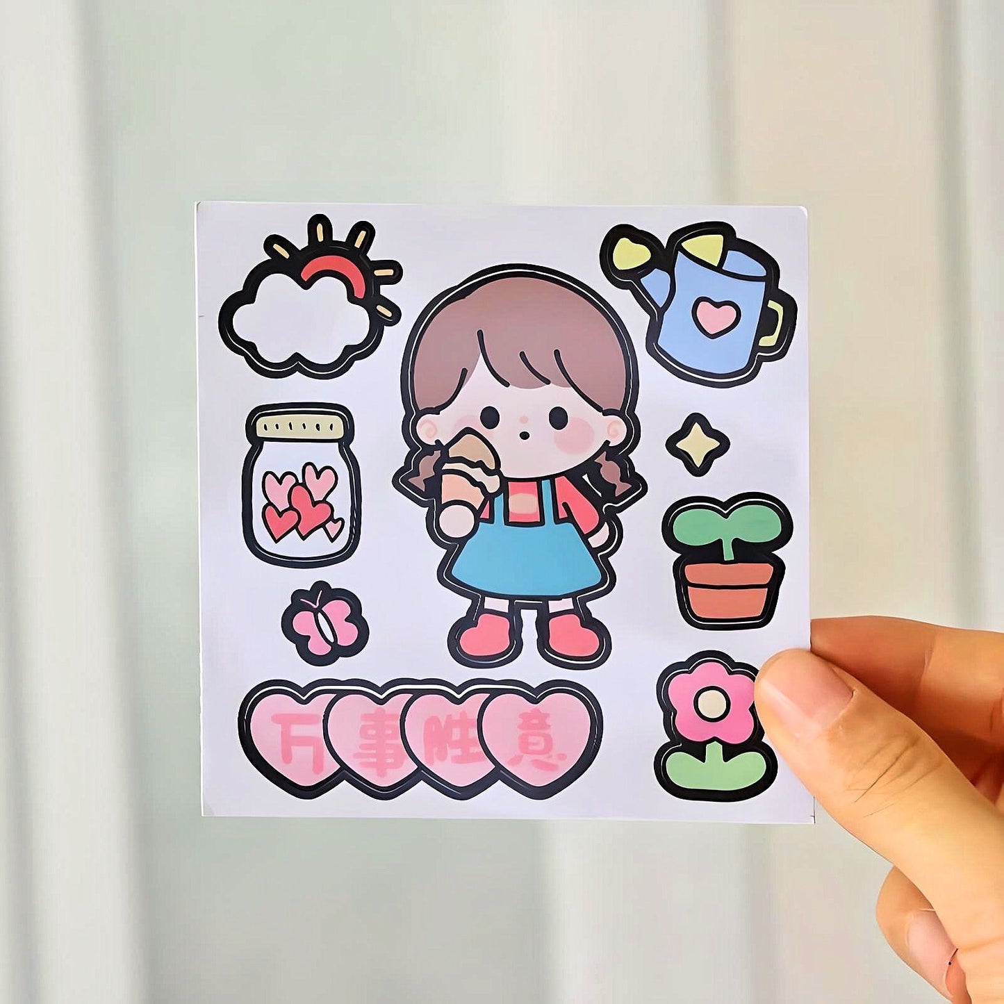 Kawaii Stickers Sheet for Bullet Journal Scrapbooking DIY Diary Planner Korean stationary Bunny Stickers Animal Stickers Highlighter
