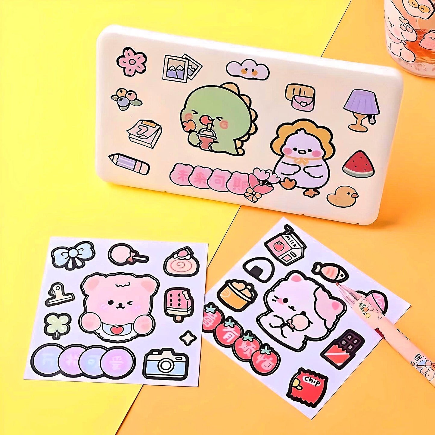 Kawaii Stickers Sheet for Bullet Journal Scrapbooking DIY Diary Planner Korean stationary Bunny Stickers Animal Stickers Highlighter