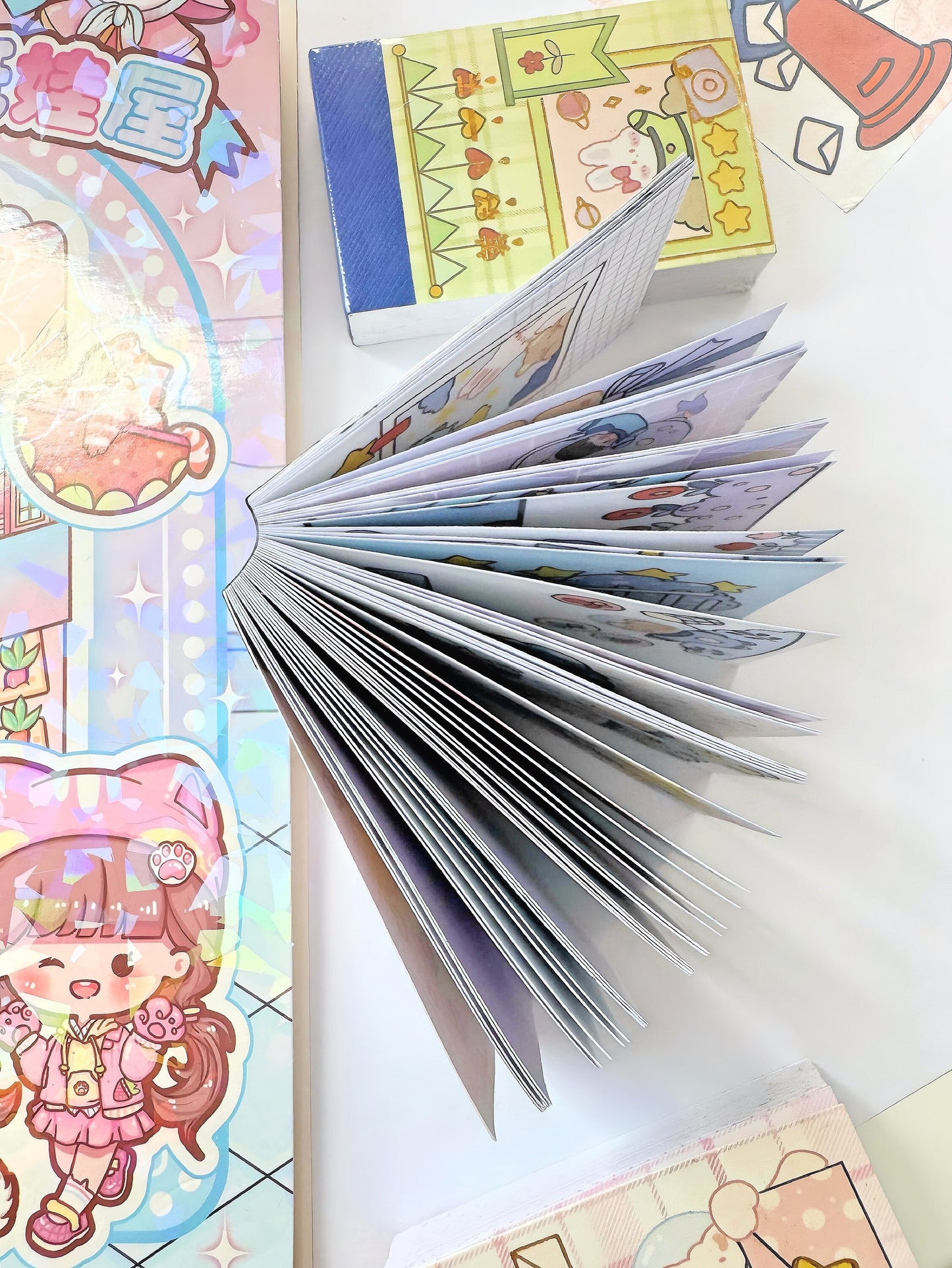 Mini Sticker Book, 50 Sheet Stickers Washi, Scrapbooking Stickers, Kawaii Washi Tape Sticker Diary, Sticker Book, Cute Gifts for Children