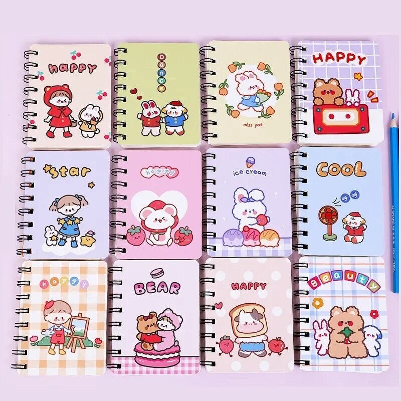 Kawaii Notebook 5 Pcs | Birthday Gift for Kids | Cute Gifts | Mini Spiral Notebook | Return Birthday Party Gift