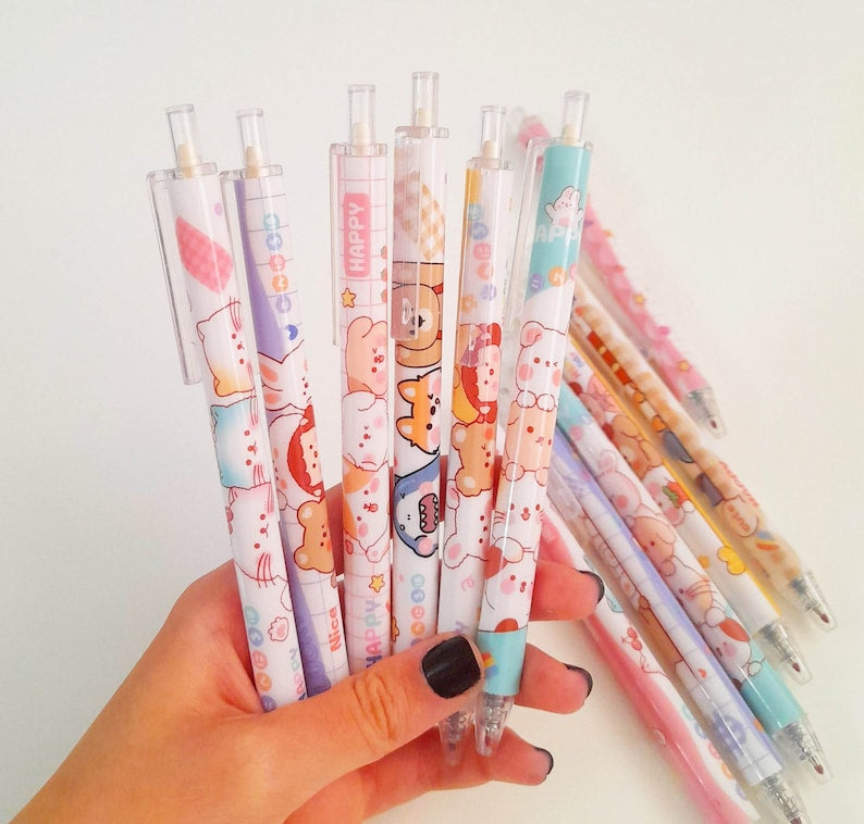 6Pcs Kawaii Animals Pen Set