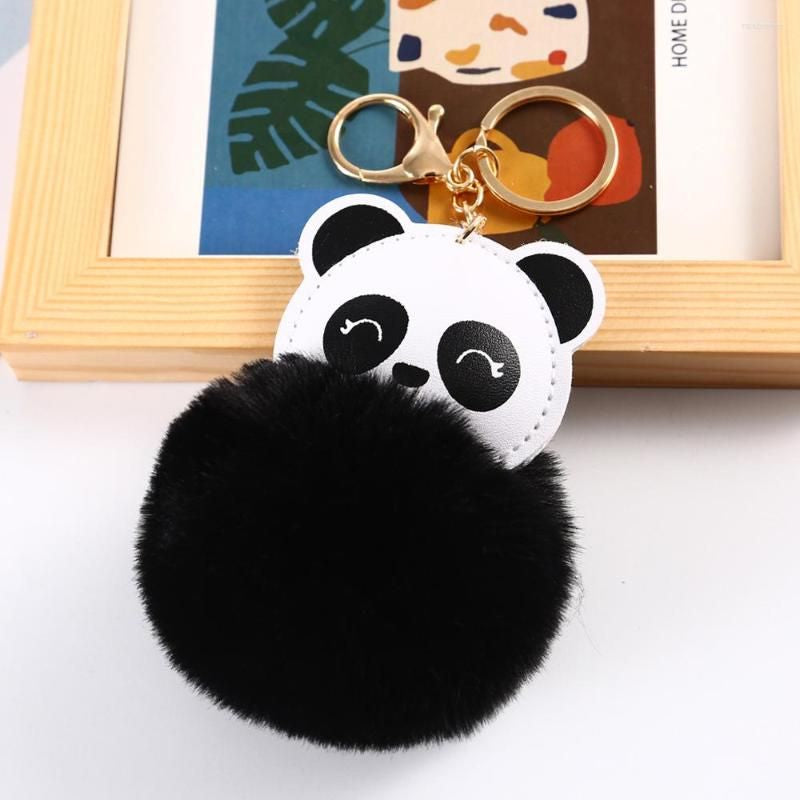 Cute Pompom Keychain Kawaii Panda Keyring