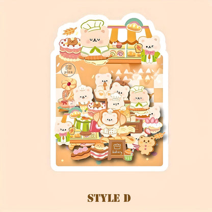 50PCS Cartoon Cute Paper Sticker Flakes