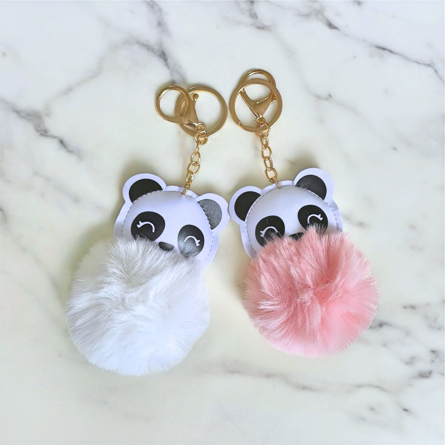 Cute Pompom Keychain Kawaii Panda Keyring