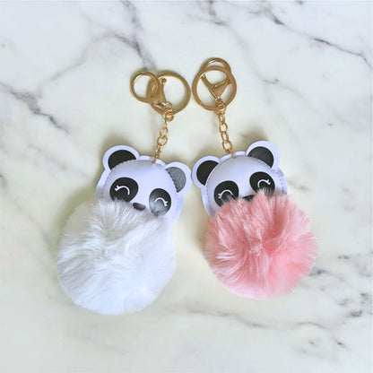 Cute Pompom Keychain Kawaii Panda Keyring