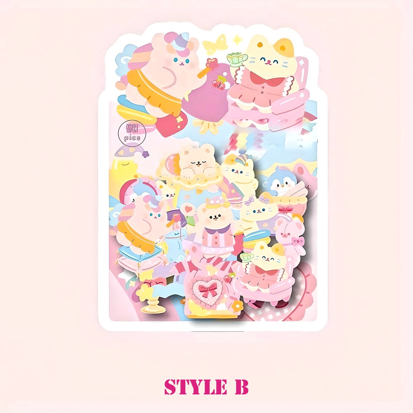 50PCS Cartoon Cute Paper Sticker Flakes