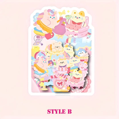 50PCS Cartoon Cute Paper Sticker Flakes