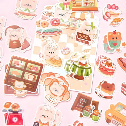 50PCS Cartoon Cute Paper Sticker Flakes
