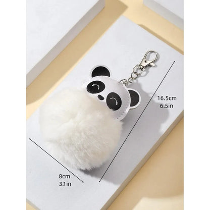Cute Pompom Keychain Kawaii Panda Keyring
