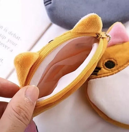 Cute Cat Coin Bag Plush Velvet Purse