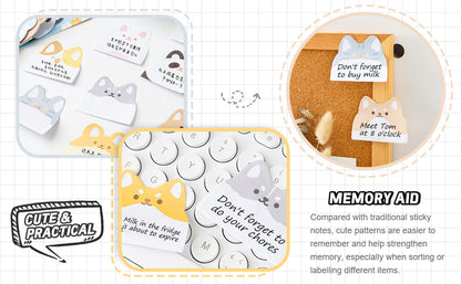 Cute Cat Bear Bunny Dog Animals Sticky Notes
