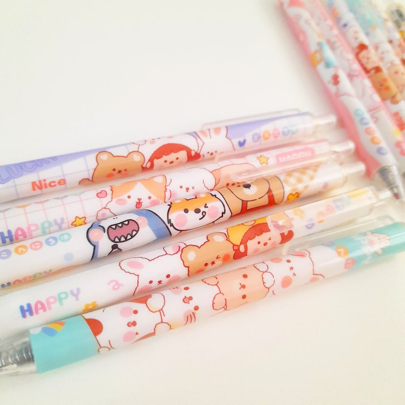 6Pcs Kawaii Animals Pen Set