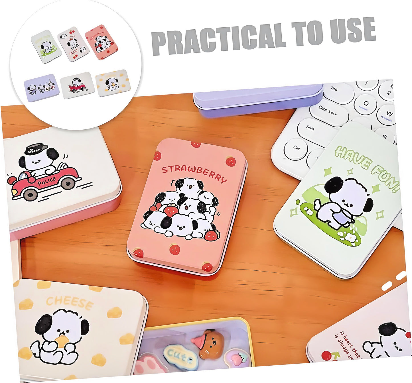 Jelly Dog Storage Tin Box for Stickers, Resin or Jewellery
