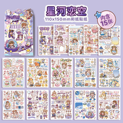 15Pcs Set of Washi Sticker Sheet for Infinite holiday activity fun