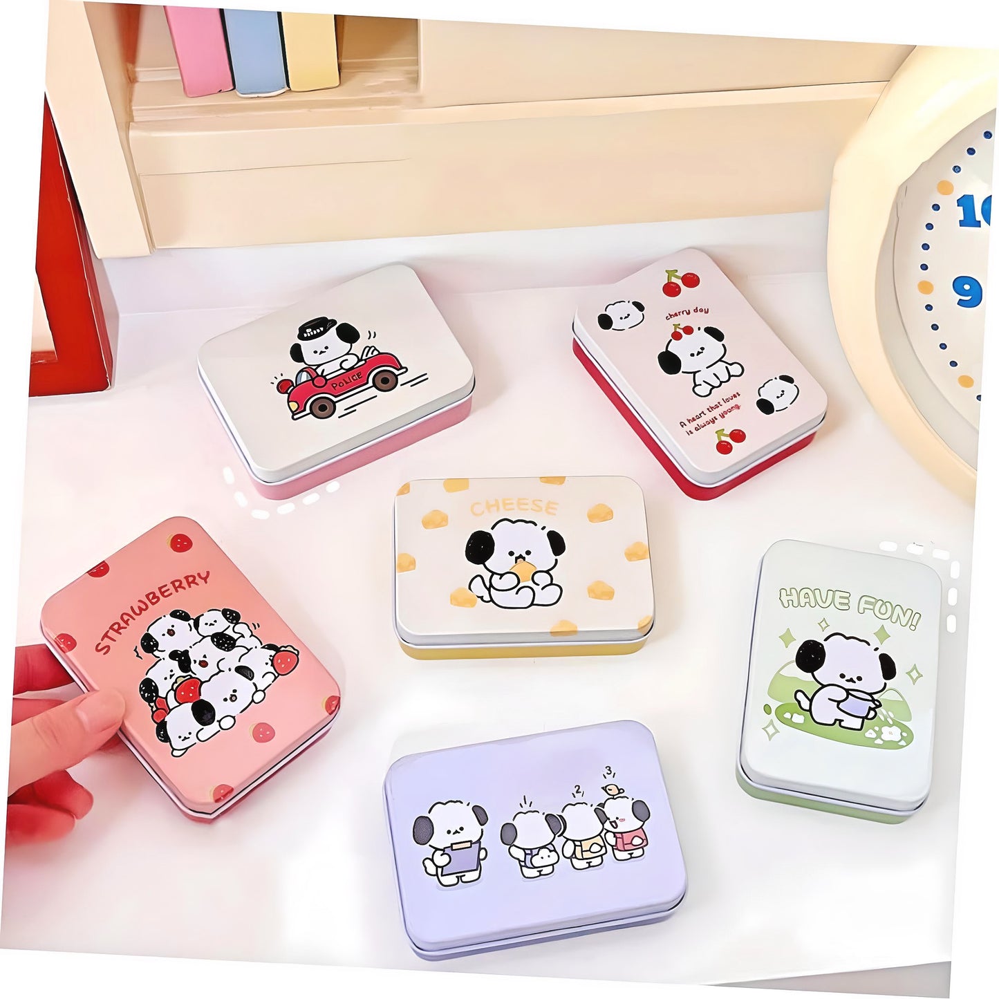Jelly Dog Storage Tin Box for Stickers, Resin or Jewellery