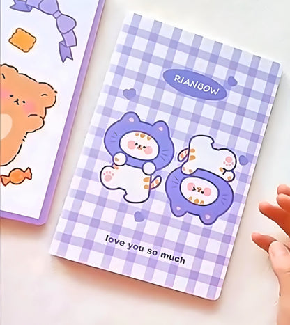 Kawaii Lined Notebook Set of 4 Notebooks