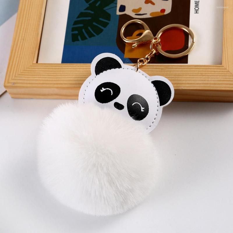 Cute Pompom Keychain Kawaii Panda Keyring