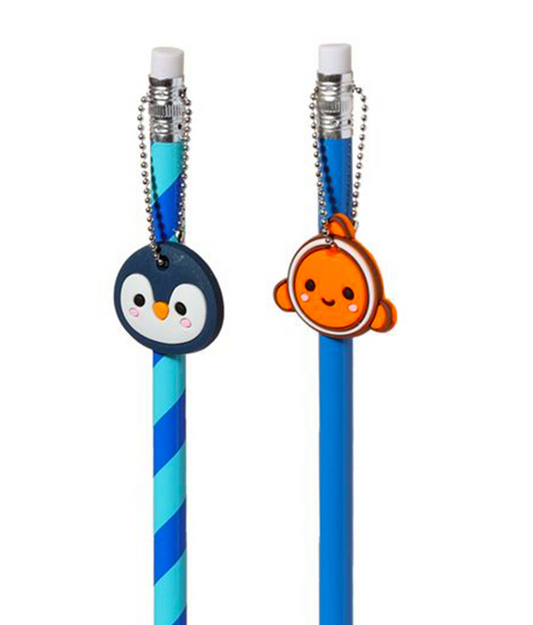 Sealife Adoramals Set of 2 PVC Charm Pencils