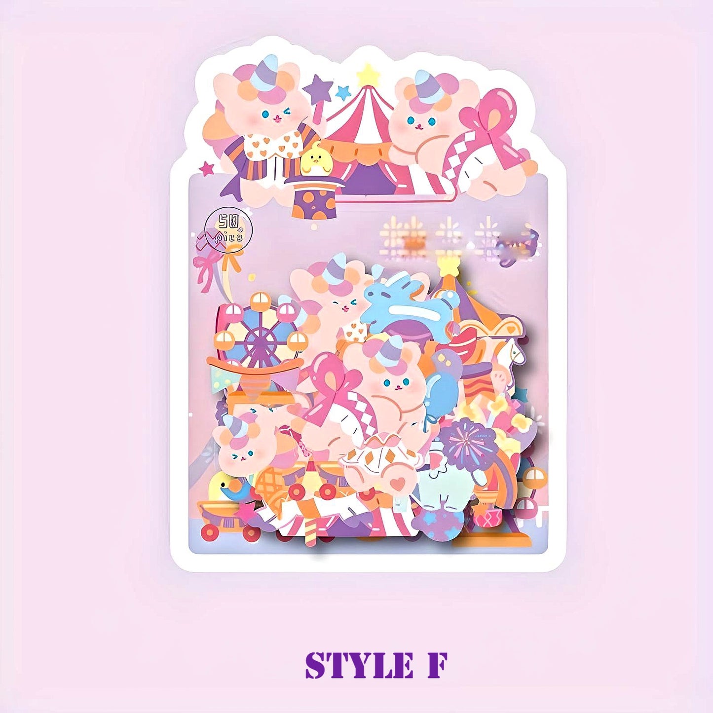 50PCS Cartoon Cute Paper Sticker Flakes