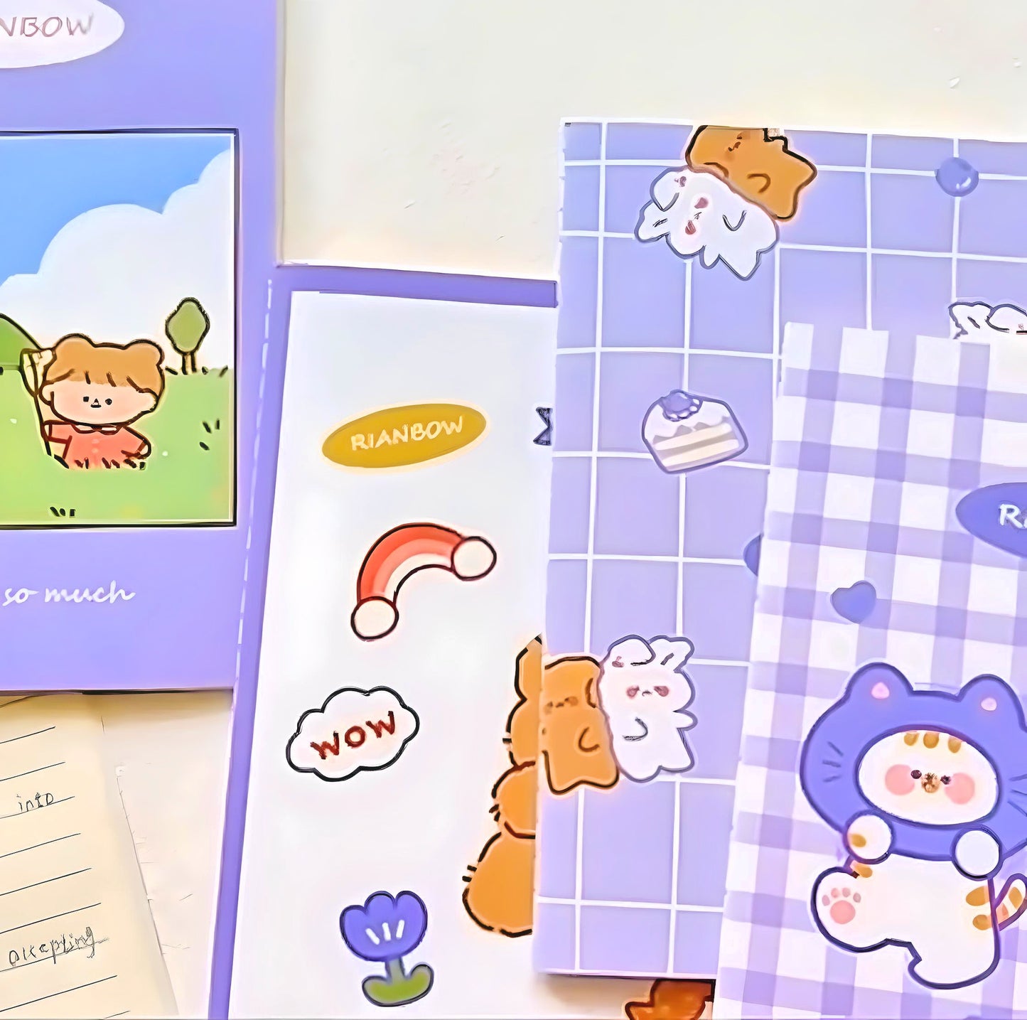 Kawaii Lined Notebook Set of 4 Notebooks
