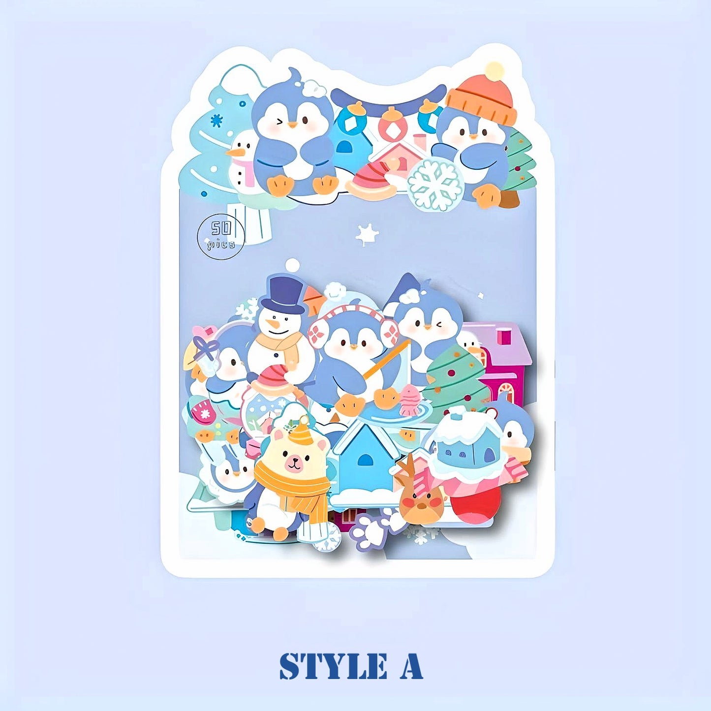 50PCS Cartoon Cute Paper Sticker Flakes