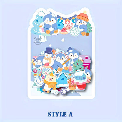 50PCS Cartoon Cute Paper Sticker Flakes
