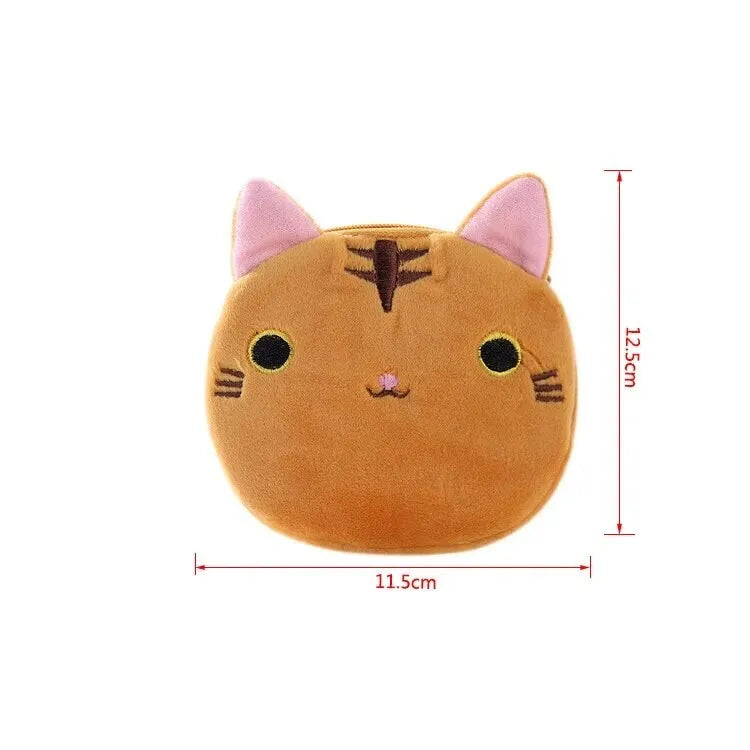 Cute Cat Coin Bag Plush Velvet Purse