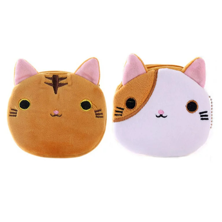 Cute Cat Coin Bag Plush Velvet Purse