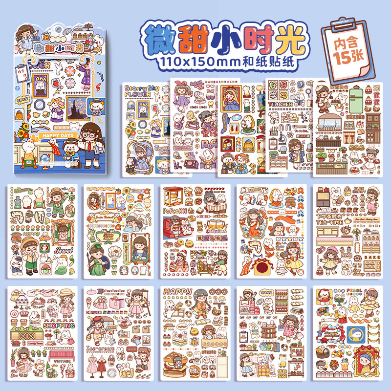 15Pcs Set of Washi Sticker Sheet for Infinite holiday activity fun