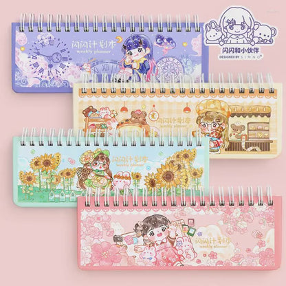 Kawaii Notebook, A3 Cute Weekly Planner, Spiral Book for Kids, Korean Stationary, Kawaii Diary, Cute Journal Supplies, Cute gifts for Kids