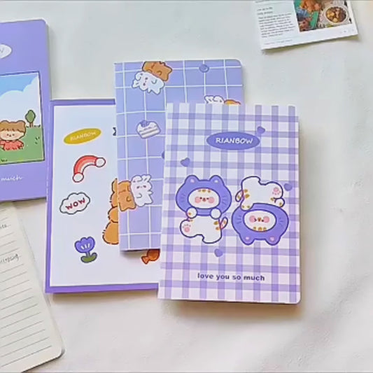 Kawaii Lined Notebook Set of 4 Notebooks