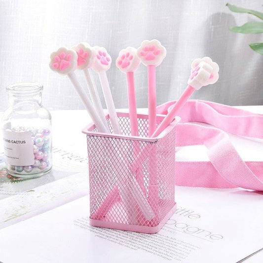 2 Pcs Pen Set| Cute Cartoon Cat Paw-shaped Pen | Creative Stationery| Kawaii stationery | Cat Stationery | Gel Pens