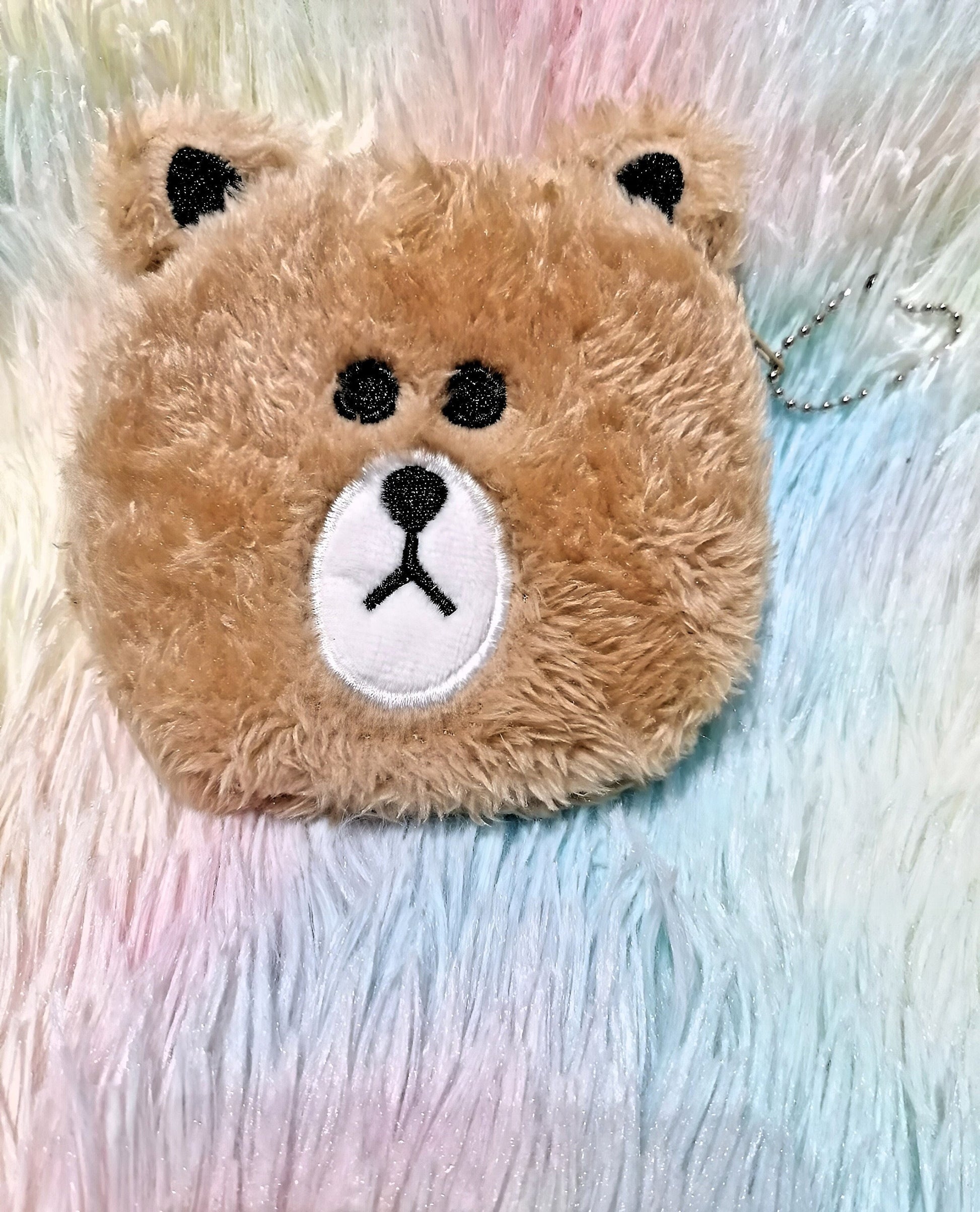 Kawaii Bear Coin |Cartoon Characters Coin purse| Embroidered bag, cute kawaii kitsch bag Anime Stocking Fillers gift for kids