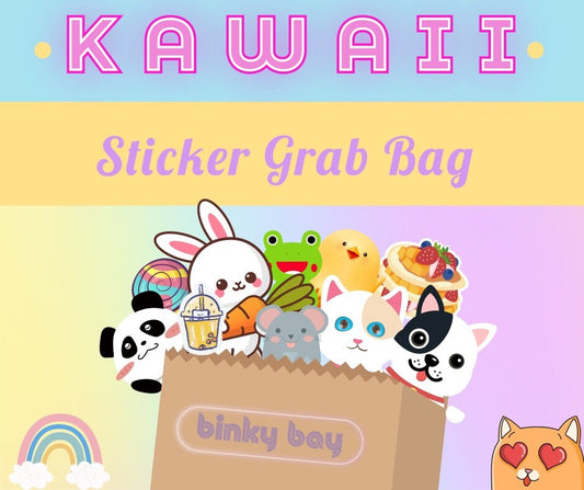 50Pcs Cute Kawaii Character Stickers Surprise Bag for Girls Kids DIY Laptop Decal Journal Diary Cat Bear Bunny Dog Frog Cute Cartoon Animal
