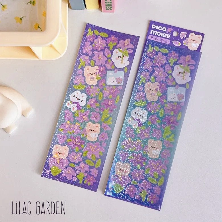 Deco Sticker Sheet Set for Scrapbook DIY Diary Planner, Cute Journal Supplies, Waterproof Stickers, Kawaii Bunny Stickers Highlighter Decal