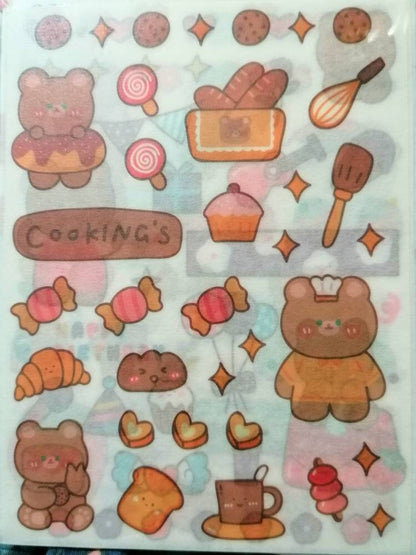 4Pcs Cute Kawaii Sticker Sheet for Bullet Journal Scrapbooking DIY Diary Planner Korean stationary Bunny Stickers Animal Sticker Highlighter