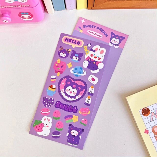 Cute Stickers Sheet for Journal, Kawaii Stickers, Scrapbooking DIY Diary, Waterproof Sticker Sheet, Animal Stickers, Cute gifts for kids