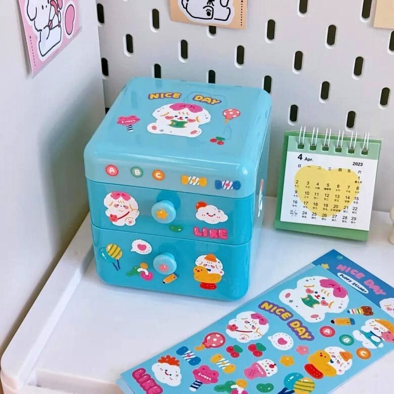 Cute Stickers Sheet for Journal, Kawaii Stickers, Scrapbooking DIY Diary, Waterproof Sticker Sheet, Animal Stickers, Cute gifts for kids