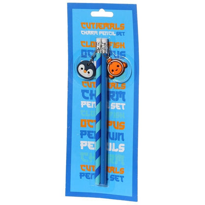 Sealife Adoramals Set of 2 PVC Charm Pencils Cute School Supplies Office Stationery Pencil duo Sea Animals 2Pcs Cute Fish Penguin Pencil