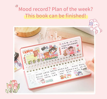Kawaii Notebook, A3 Cute Weekly Planner, Spiral Book for Kids, Korean Stationary, Kawaii Diary, Cute Journal Supplies, Cute gifts for Kids