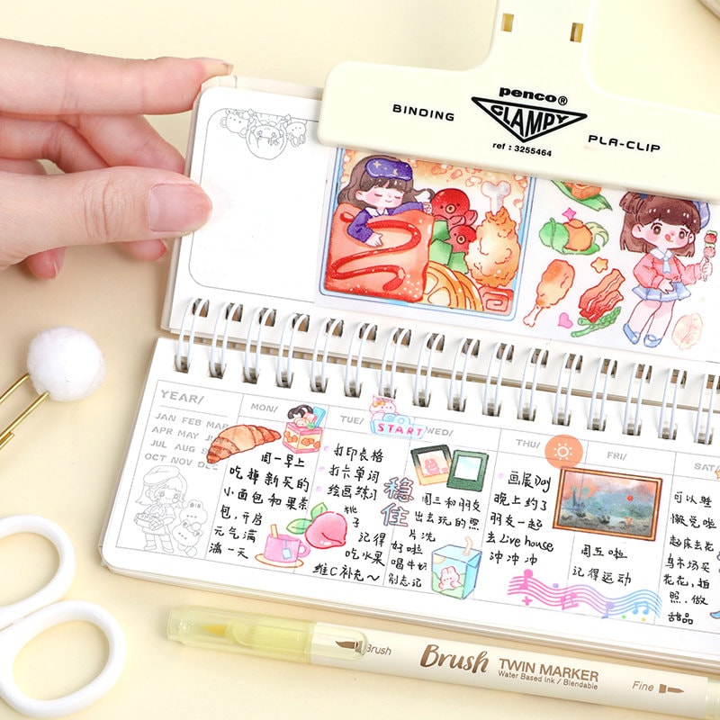 Kawaii Notebook, A3 Cute Weekly Planner, Spiral Book for Kids, Korean Stationary, Kawaii Diary, Cute Journal Supplies, Cute gifts for Kids